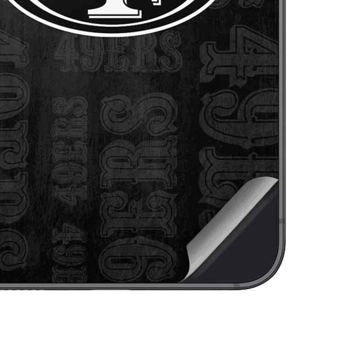 NFL San Franciso 49ers Black & White Galaxy S25 Skin